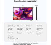 Monitor portátil 18,5     1080P Pantalla IPS Resolución 1920*1080 Ángulo de visión amplio de 178 grados Actualización de 60Hz US Plug negro