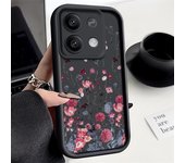 Carcasa protectora de lente con patrón de flores moradas para Xiaomi Poco X6 X5 13t 11t Pro Redmi Note 13 12 11 10 Pro Funda de silicona suave a prueba de golpes Redmi Note 13 Pro Plus 5G negro