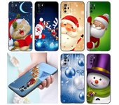 Funda de teléfono con diseño de muñeco de nieve navideño para Xiaomi Redmi Note 7, 8, 9, 10 Lite, 11, 11E, 11T, 12 Pro, 11S, 4G, 10T, 5G, 8T, 9S, 10S, TPU, color negro Redmi Note 7(Pro)