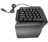Teclado para juegos de una mano USB Diseño ergonómico Retroiluminado RGB Plug and Play Medio teclado para