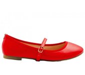 ¿De dónde viene eso para mujer/señoras Josie Bailarinas con correas de piel sintética? 4 UK rojo