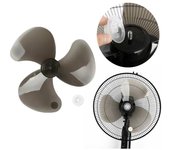 Aspa de ventilador de plástico negra para el hogar, 16 pulgadas, tres hojas con cubierta de tuerca para ventilador de Pedestal de pie, ventilador de mesa, accesorios generales 16 Inch negro