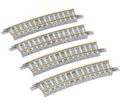 TOMIX N Gauge Curved PC Rail F Juego de 4 1194 Suministros para modelismo ferroviario C280-15-PC