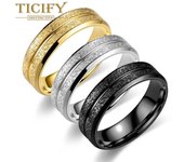 Accesorios Anillo de pareja de fregado de una sola línea de acero inoxidable Anillo de acero de titanio europeo y americano Accesorios de mano 5-8mm blanco