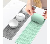 Cojín de silicona para vajilla, bandeja antideslizante para fregadero, alfombrilla protectora para utensilios de cocina, almohadilla para secar platos, alfombrilla para escurrir el fregadero gris
