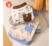 Ropa cálida para mascotas, abrigo con estampado bonito, camisa para perros y gatos pequeños y medianos, chaqueta, traje de invierno para Bulldog Francés y Chihuahua XS