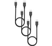Câbles MINI USB - Phonillico - Pack de 3 - Compatible Canon EOS 5D/600D/650D - 1 Mètre - Noir