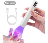 Máquina de terapia de luz para uñas, pequeña luz portátil para uñas, almacenamiento, luz de enfoque, secado rápido, mini luz de terapia para uñas color rosa