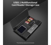 Lector de tarjetas multifuncional C350D USB3.1 tipo C + USB + puertos Micro USB SD/TF de doble ranura para teléfono gris