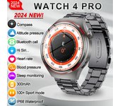 Reloj inteligente Pro 2024 para hombre, con seguimiento GPS, pantalla AMOLED 360*360 HD, llamadas por Bluetooth, reloj inteligente deportivo Silicone band negro