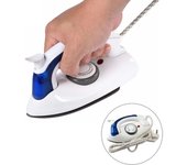 Mini plancha eléctrica portátil plegable para ropa, ropa de viaje de 700W con placa base de 3 engranajes, enchufe de 110-240V para EE. UU. y UE EU Plug