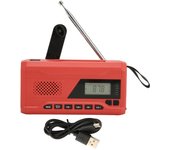 Radio de emergencia con manivela, multifuncional, FM, AM, WB, portátil, solar, para emergencias domésticas.