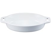 Plato Staub de cerámica blanca para gratinar, apto para microondas, estilo japonés, ovalado, 17 cm [Producto autorizado] 40508-599 blanco