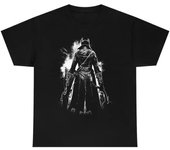 Camiseta con estampado gráfico de Bloodborne Gaming, Soulsborne The Hunter, videojuego, manga corta, informal, de verano, para hombre y mujer, talla grande S beige