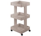 Fudo Giken Smart Wagon Fit W350 3 Tiers Gray La altura perfecta para una mesa de cocina Vagón de almacenamiento de gran capacidad con ruedas Ancho x Profundidad x gris