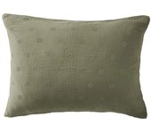 Taie d'oreiller Brodée Déco  Gaïa Boho  60 x 60 cm & 50 x 70 cm  Gaze de Coton  - Gaïa Boho Romarin - 50 x 70 cm