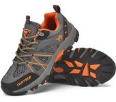 Zapatos de senderismo para hombre, zapatillas de cuero impermeables, suaves y antideslizantes, zapatos de senderismo de entrenamiento militar, zapatos de senderismo con cordones para campo traviesa 39 negro