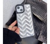 Funda de teléfono de cuero suave 3d a prueba de golpes, chaqueta de plumón, marca de lujo, para Iphone 13, 12, 14 Pro Max, soporte Invisible for iphone 12ProMax blanco