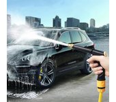 Pistola de agua pulverizada de alta presión para lavado de jardín, manguera, boquilla, aspersor, kit de herramientas de lavado para limpieza de automóviles, pistolas de lavado automático negro