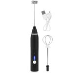Espumador de leche eléctrico recargable por USB de 3 velocidades, batidor de café de mano, agitador y batidor de huevos L