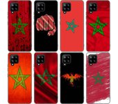 Funda con la bandera de Marruecos y el escudo de armas para Samsung Galaxy A12, A02S, A22, A32, A52, A72, A71, A51, A41, A31, A21, A11, A50, A70, A10S, A20S, color negro Samsung A41