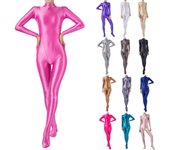 Traje de baño ajustado brillante de cuerpo completo para mujer, para gimnasia, buceo, surf, yoga, club, baile en barra. M azul del lago