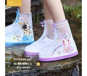 Fundas para botas de lluvia antideslizantes e impermeables para niños y niñas de Beimei: duraderas y gruesas, perfectas para los días de lluvia. L (27-29)