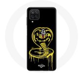 Funda para Samsung Galaxy A12 Cobra Kai Logo Fondo Amarillo Negro Poster Series