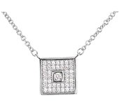 Altesse [Q7937] - Collier Argent 'Sissi' blanc argenté (rhodié) - 10x10 mm blanco