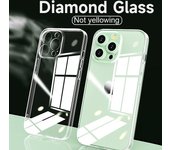 Funda transparente de vidrio templado de lujo para Iphone 11 12 13 14 Pro Max Plus Mini cristal suave parachoques a prueba de golpes cubierta dura transparente for iPhone 12 mini transparente