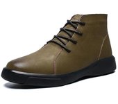 Botas Chelsea cálidas de piel de invierno para hombre, botines de gamuza de marca de moda para hombre, botas de suela blanda para uso en exteriores y trabajo con suela de tendón para hombre 38