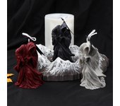 Molde de silicona para velas de Halloween, diseño de calavera gótica de terror, para aromaterapia, yeso, jabón de cera de soja