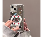 Fundas para teléfonos móviles para iPhone 11 13 XR 15 Pro Max 12 14 Pro Max Funda iPhone 16 XS Max Funda protectora con espejo Espejo Exquisito Dibujos animados Impermeable iPhone 11 Pro Max plata