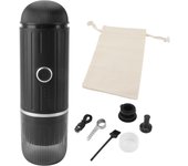 Cafetera portátil con autocalentamiento y extracción automática, pequeña cafetera eléctrica USB para coche L negro