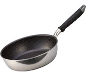 Sartén honda de aluminio Hokuriku de 24 cm Aluminio ligero Compatible con IH Fabricado en Japón Profundidad 7 cm Base ancha Ligero Forma conveniente para plata