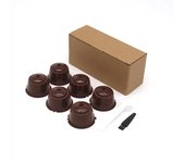 Ayevin Filtros de Cápsulas de Café Reutilizables - Compatibles con Dolce Gusto y Nespresso, Juego de 6 Piezas con Cuchara y Cepillo, Accesorios de Cocina Ecológicos 6pcs marrón