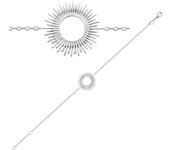 Les Trésors De Lily [R3579] - Bracelet Argent 'Cléopatra' argenté (rhodié) - 18 mm (soleil) plata