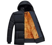 Chaqueta corta informal con cremallera cálida y acolchada de talla grande para otoño e invierno para hombre L