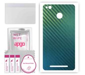 Adhesivo protector trasero apgo compatible con Xiaomi Redmi 3 Pro, lámina, vinilo - Patrón Carbono Camaleón CAKA1