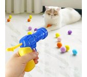 Pelota de peluche para entrenamiento de gatos, pistola de disparos, juguete silencioso, interactivo, divertido, microelástico, estático, con pelo adhesivo, juego de colores 100pcs amarillo