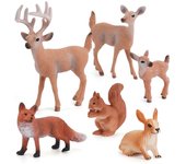 Adornos para tartas de conejo y zorro, juguetes en miniatura artificiales, figuras de animales para decoración del hogar ZQ030