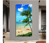 Paisaje atardecer playa mar paisaje marino vista de la isla lienzo pintura palmera carteles e impresiones cuadros de pared decoración del hogar sin marco 20*40cm
