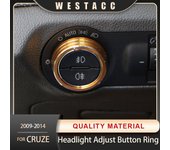 Anillo embellecedor adhesivo para interruptor de perilla de faro de coche, para Chevrolet Malibu Cruze Trax, Opel Mokka ASTRA J Insignia rojo