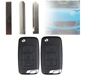 Carcasa de llave de coche de 2/3 botones para Geely/Emgrand EC7 GC715 EC718/Englon SC3 SC5 SC7/Free Cruiser GX7 3button right blade