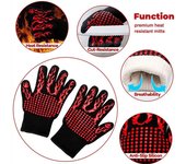 1 guante de horno resistente al calor: guantes de silicona antideslizantes y resistentes a cortes para barbacoa, cocina, parrilla, camping y utensilios de cocina. rojo