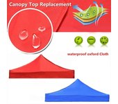 Cubierta de tela para techo de carpa para acampar al aire libre, cubierta para parasol, cubierta superior para cenador, cubierta para sombrilla de jardín, reemplazo superior 2x2m rojo