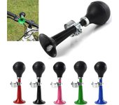 Bocina de corneta de estilo retro para bicicleta, bocina de bicicleta de metal con alarma de goma, campana de bicicleta con bombilla de goma, accesorio de bicicleta para niños, vehículos One Size negro