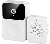 Timbre de puerta inalámbrico con video para casa inteligente, visión nocturna y timbre impermeable a color con cámara WIFI. Two-way intercom blanco