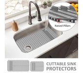 Protectores de fregadero de cocina, alfombrilla grande de silicona antideslizante, protectores de fregadero para fondo de acero inoxidable, alfombrilla resistente al calor 1pc