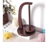 Soporte de hilo de madera con accesorios magnéticos, estante de almacenamiento de rueda giratoria de diseño resistente, rotación suave amarillo